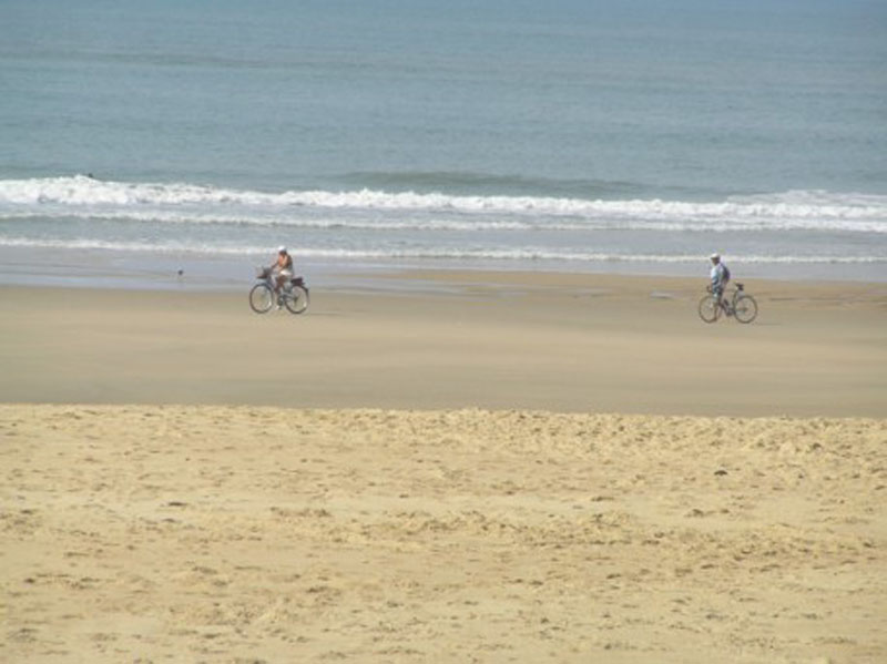 Cyclists on the Beach